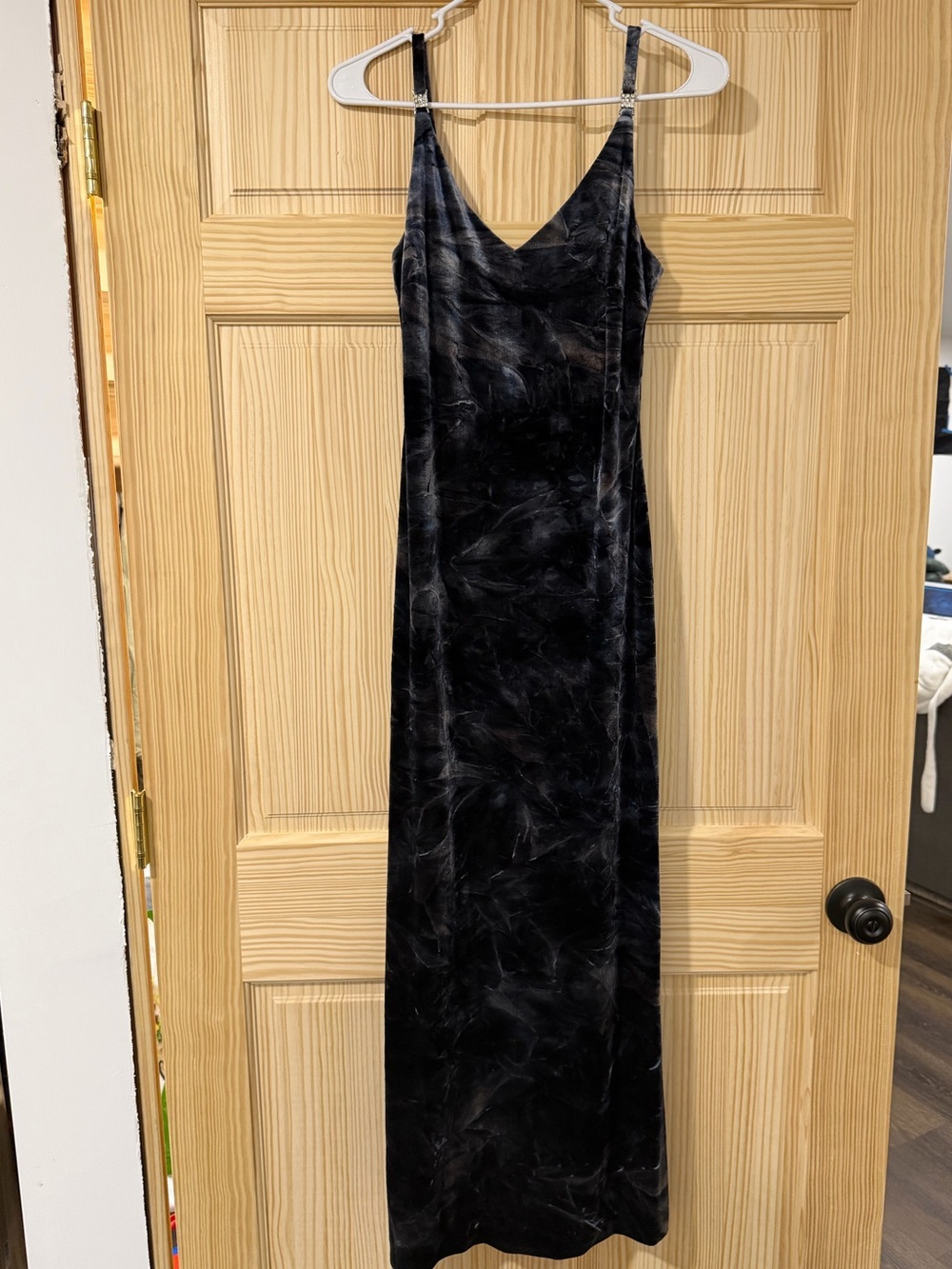 Vintage Betsy & Adam 
Navy Velvet Maxi Slip Dress